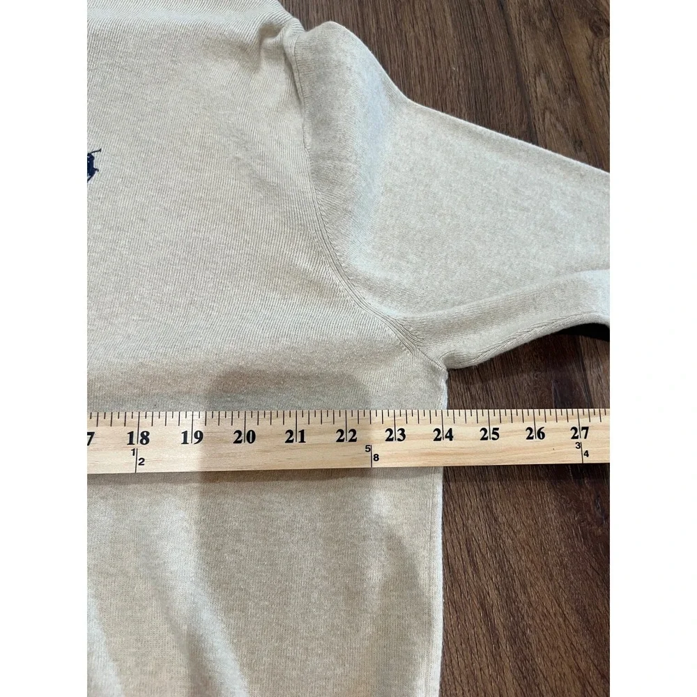 VTG‎ Polo Ralph Lauren Mens XXL Beige 100% Pima Cotton Long Sleeve Polo Sweater